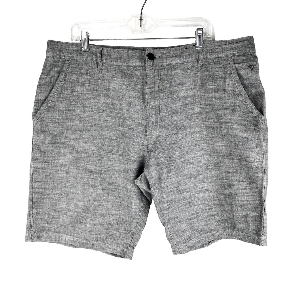 Guess Dressy Shorts Men's 40 Gray Woven Cotton L - XL Slash Pockets Chino